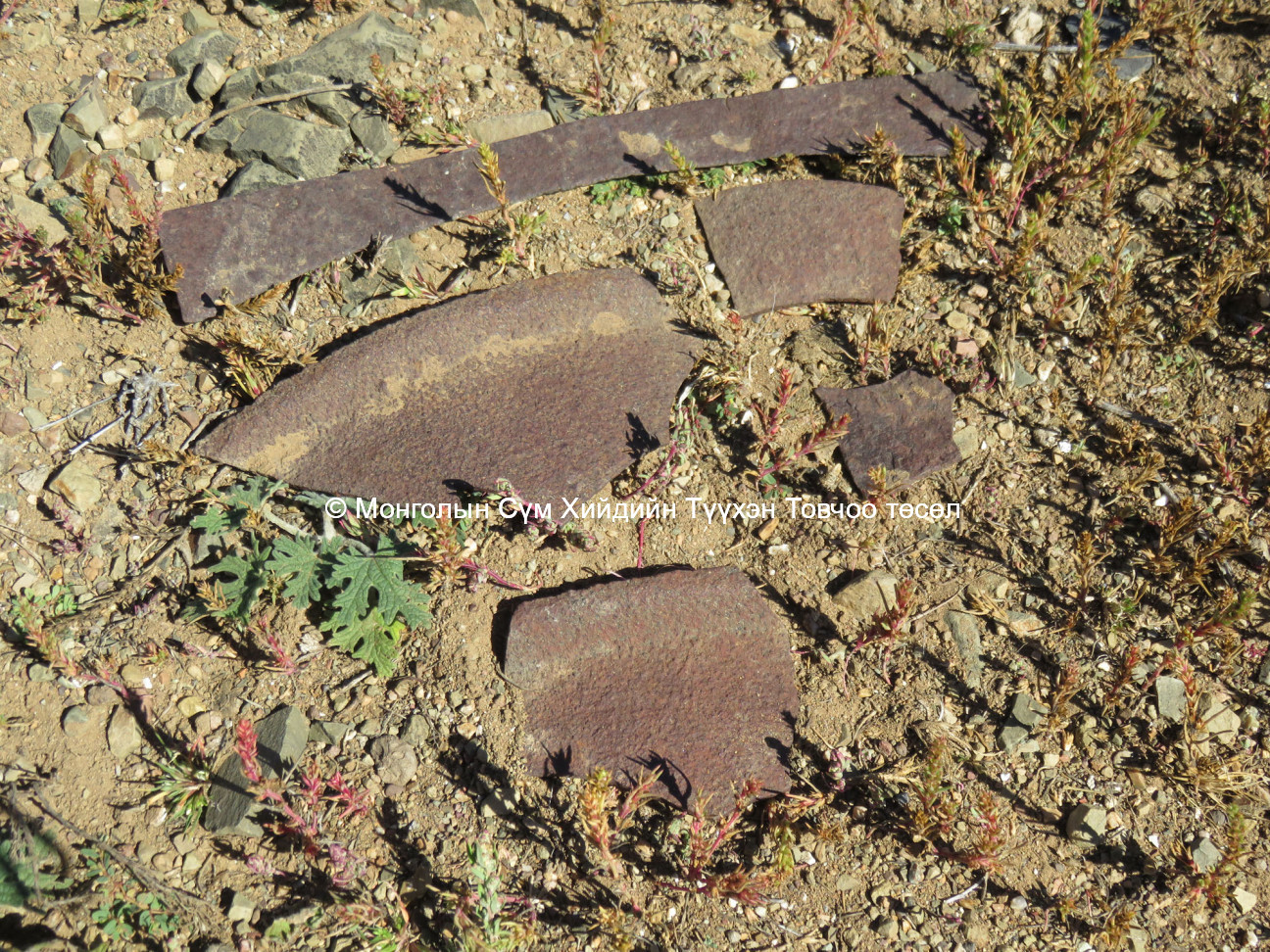 Metal fragments on the site
